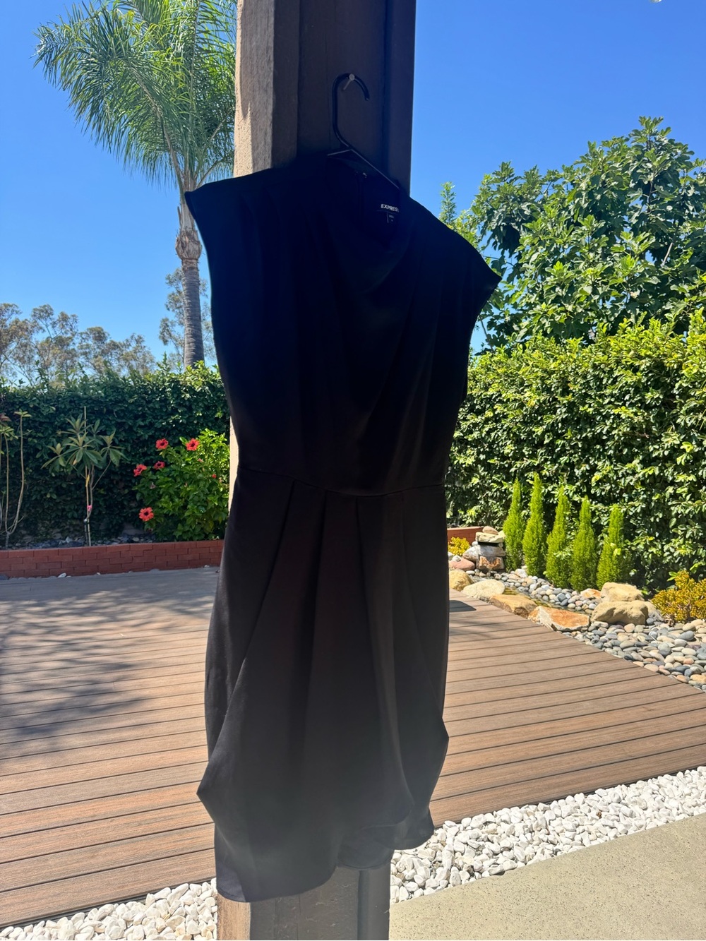 Express Black Mini Dress with Pleated Bodice - Picture 2 of 2